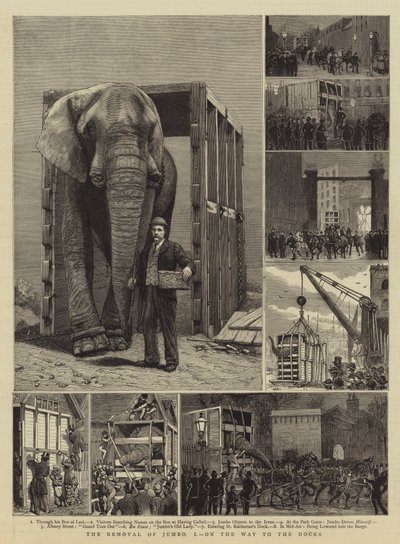 Le Déplacement de Jumbo, I, en route vers les docks - Alfred Chantrey Corbould